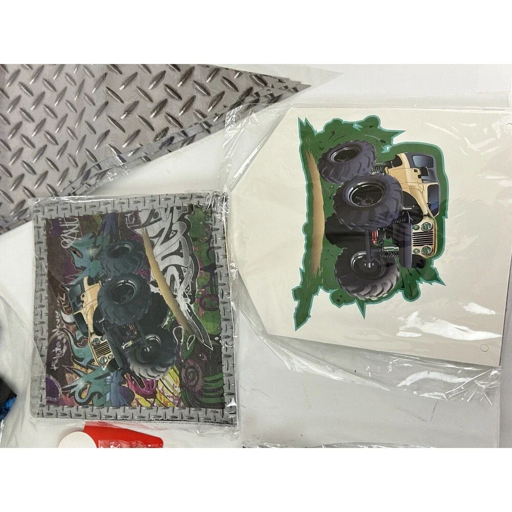 Monster Truck Birthday Party Supplies Lot Plates Napkins Banner Straws Decor